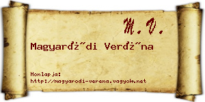 Magyaródi Veréna névjegykártya